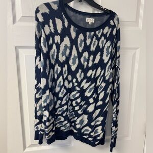 Wonderly Blue and Cream Patterned Sweater